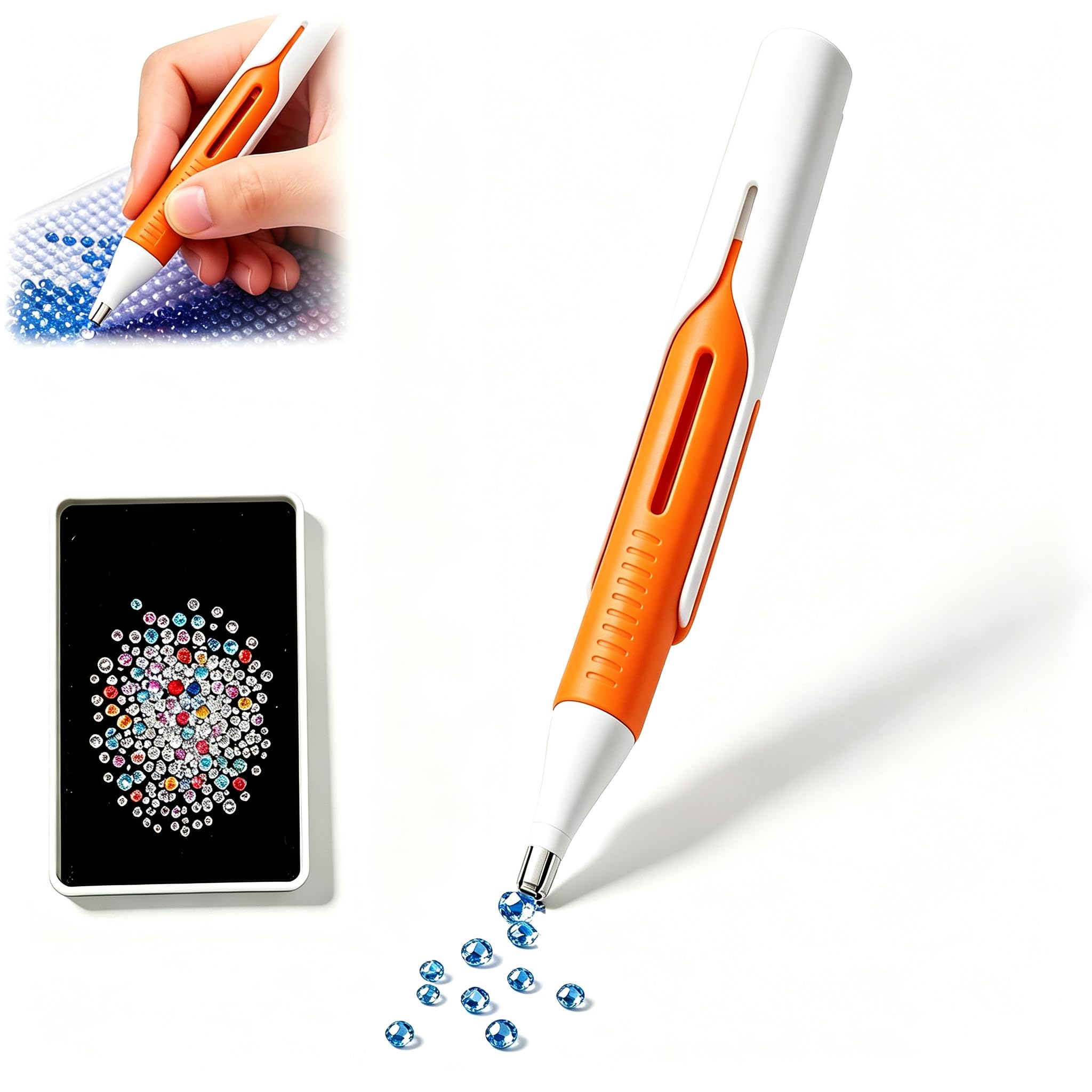Automatic Diamond Painting Bead Dispenser Diamond Art Pen with Tray