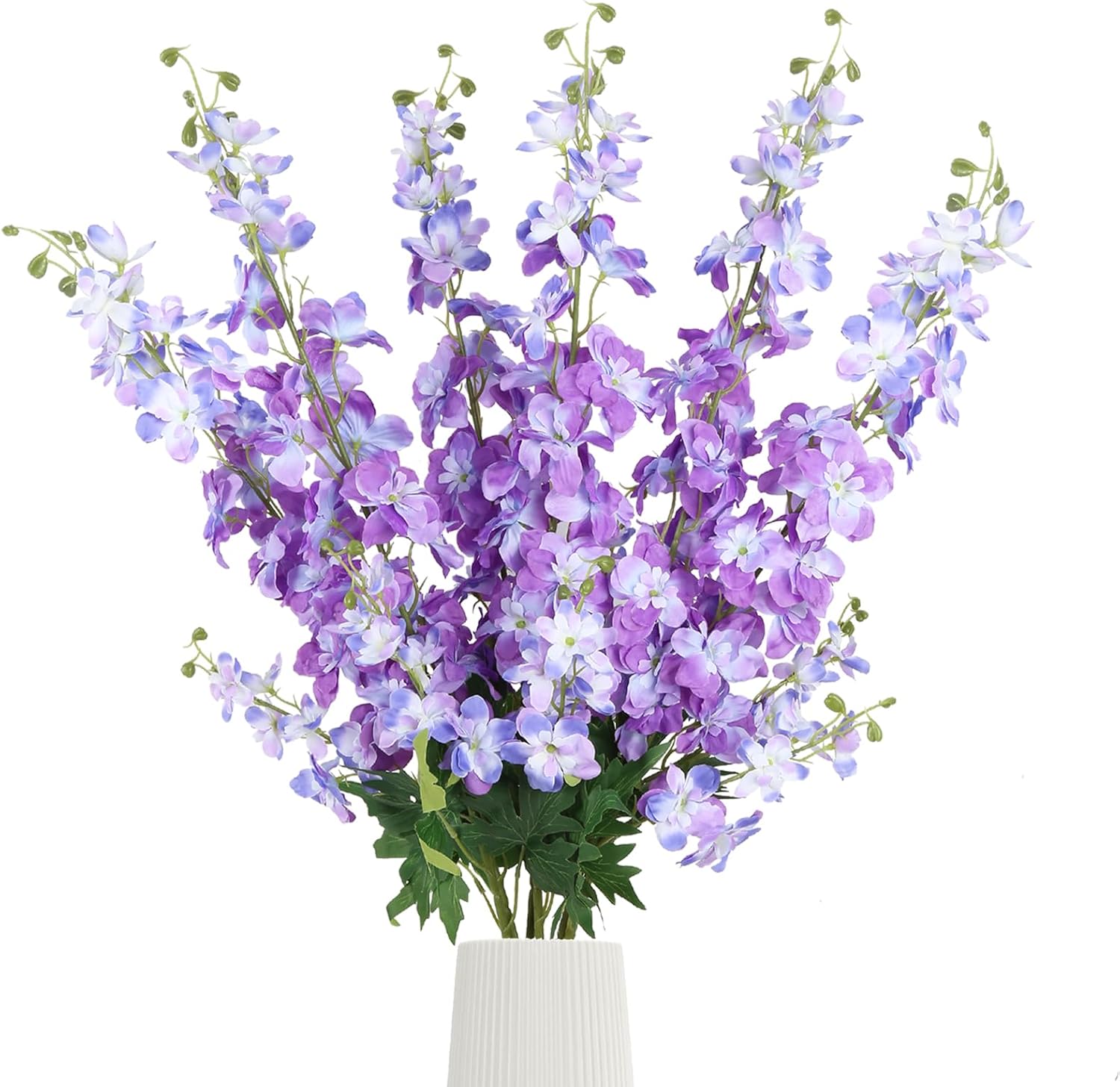 6Pcs Artificial Delphinium Flowers 37.4’’Purple Fake Larkspur Flowers Silk Flowers with Long Stems for Tall Vase Table Centerpiece Home Wedding Party Garden Decor(Purple)