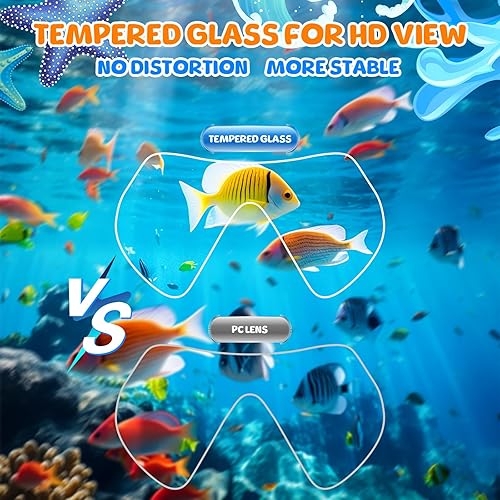 Miniatura 4 de Gafas de natación para niños, máscara de buceo con cubierta de nariz para jóvenes de 6 a 14 años, vista panorámica de vidrio templado