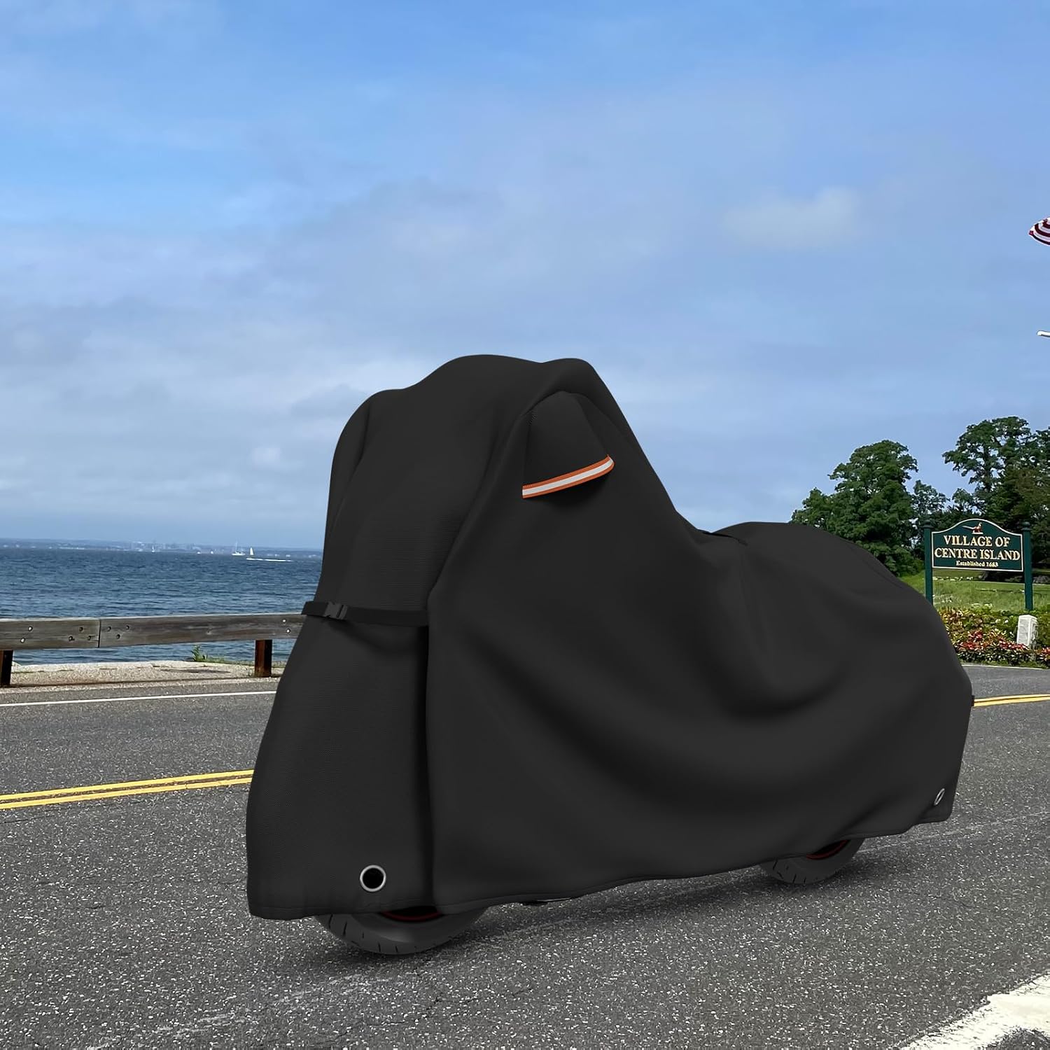 STARTWO Motorcycle Covers Waterproof Outdoor Storage Heavy Duty All Season Universal Vehicle Cover Adventure Series and Most Motorcycles 96"x43"x55" Black