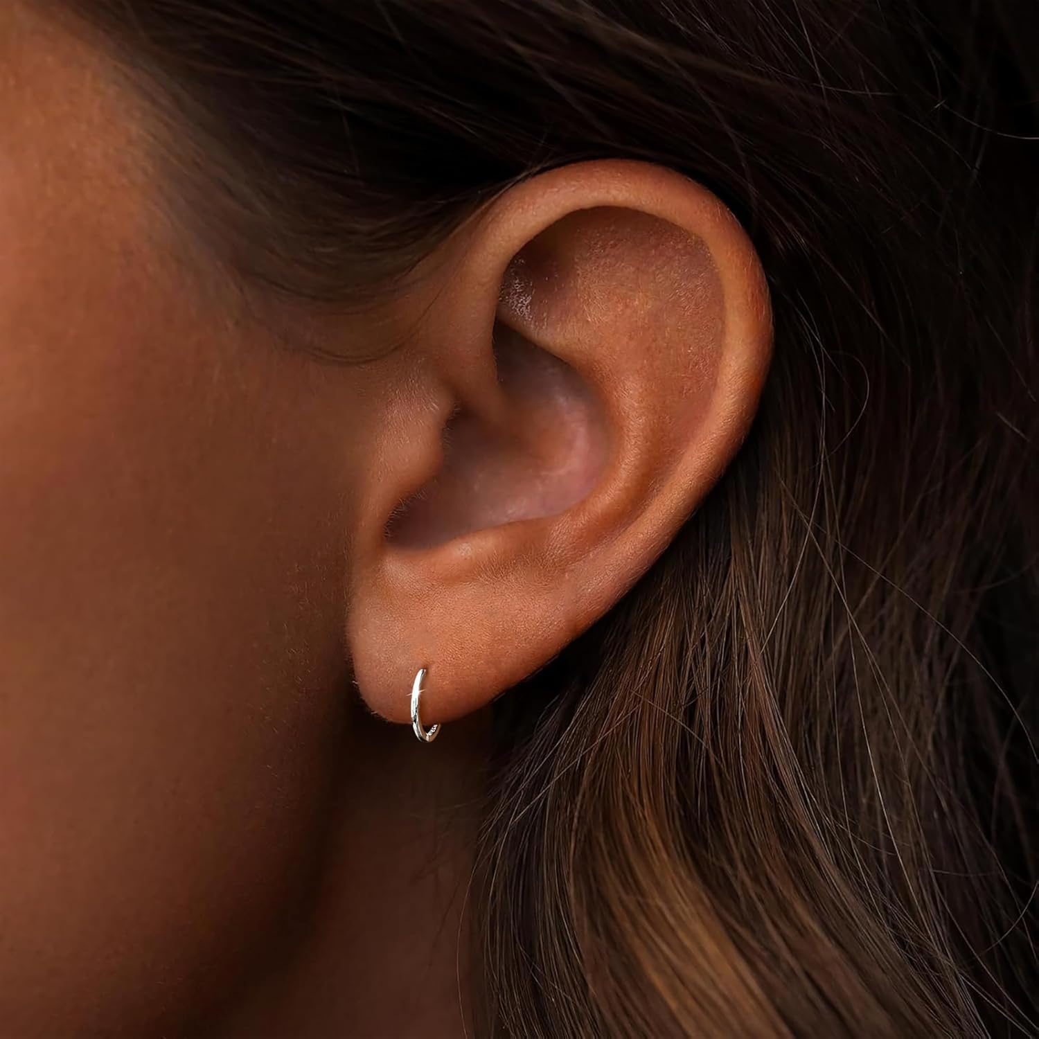 MOODEAR Valentines Day Gifts for Her 925 Sterling Silver Hoop Earrings - Small Huggie Earrings for Women, Hypoallergenic Trendy Cartilage Silver Earrings, Lightweight Jewelry - Image 2