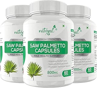 Natureal Saw Palmetto Extract 800mg for Healthy Prostate | Advanced Formula for Male Health Support - 180 Capsules (Pack o...