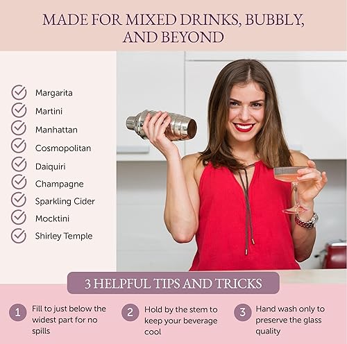 Miniatura 5 de Nineteen Days Speakeasy Style - Copas de champán tipo cupé acanaladas con bordes de oro rosa  Copa Art Deco para Martini Manhattan Cosmopolitan