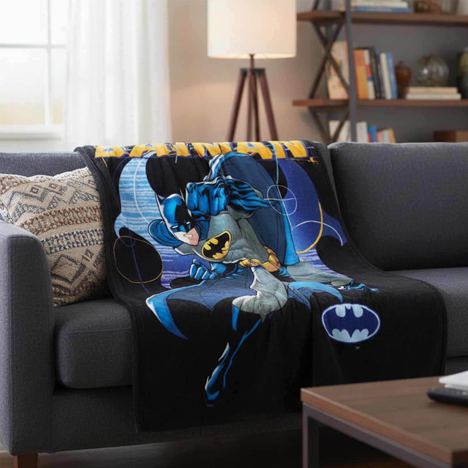 Batman Fleece Blanket (45" x 60") | Batman Bedroom Decor Bundle with Stickers and More for Kids Toddlers Children | Plush Blanket | Soft and Exceptionally Long-Lasting - Image 3
