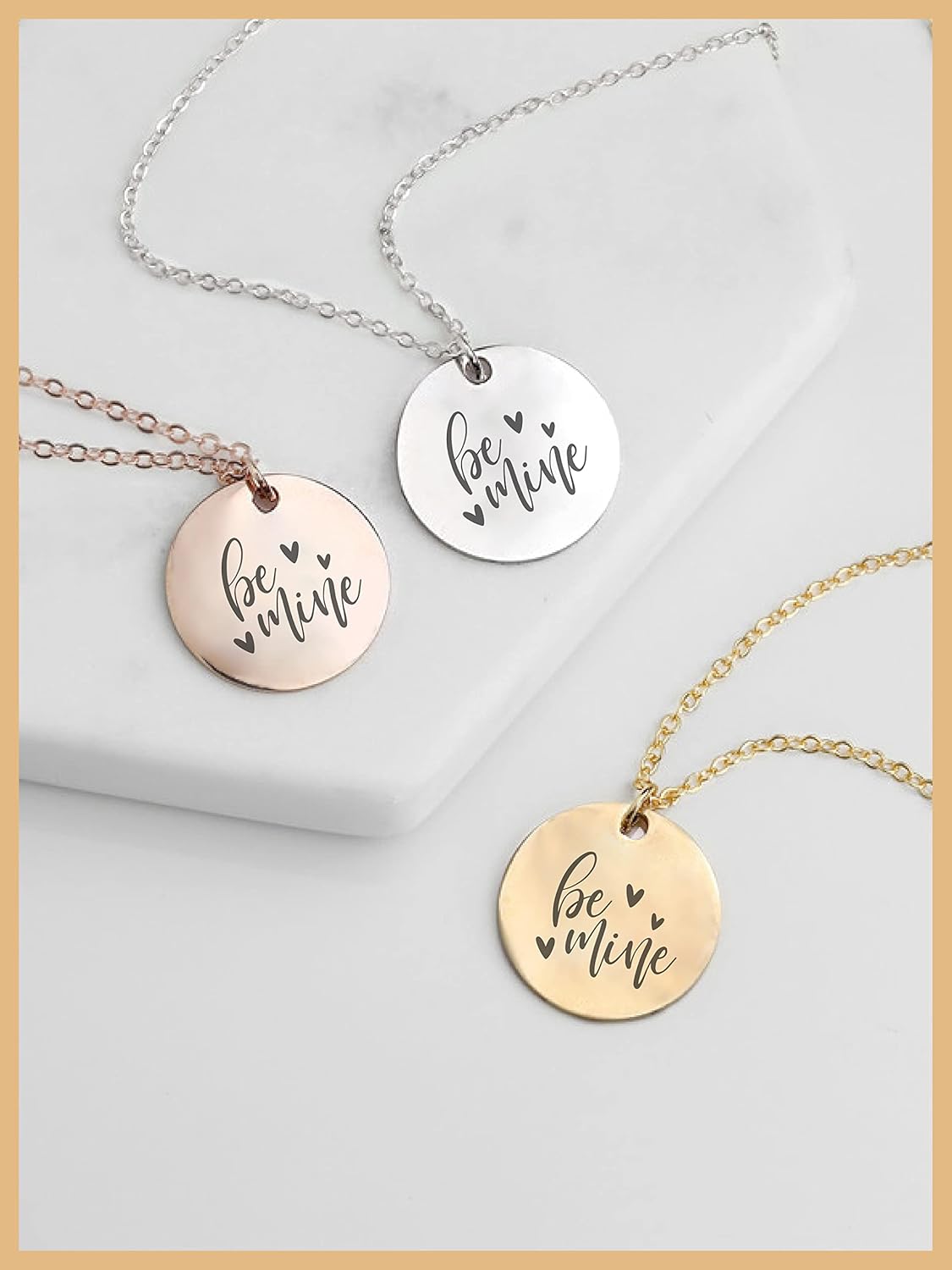 Custom Be Mine Coin Necklace for Mom, Mothers Day Necklace Gift, Stainless Steel Necklace, Grandma Necklace, Engraved Jewelry, Rose Gold Personalized Necklace, Mothers Day Gift Personalized - Image 3