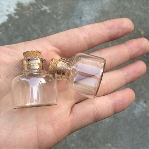Miniatura 8 de Botellas de corcho de vidrio transparente de 0.3 fl oz, frascos de vidrio, frascos vacíos de deseos, frascos, frascos de bricolaje para fiesta de