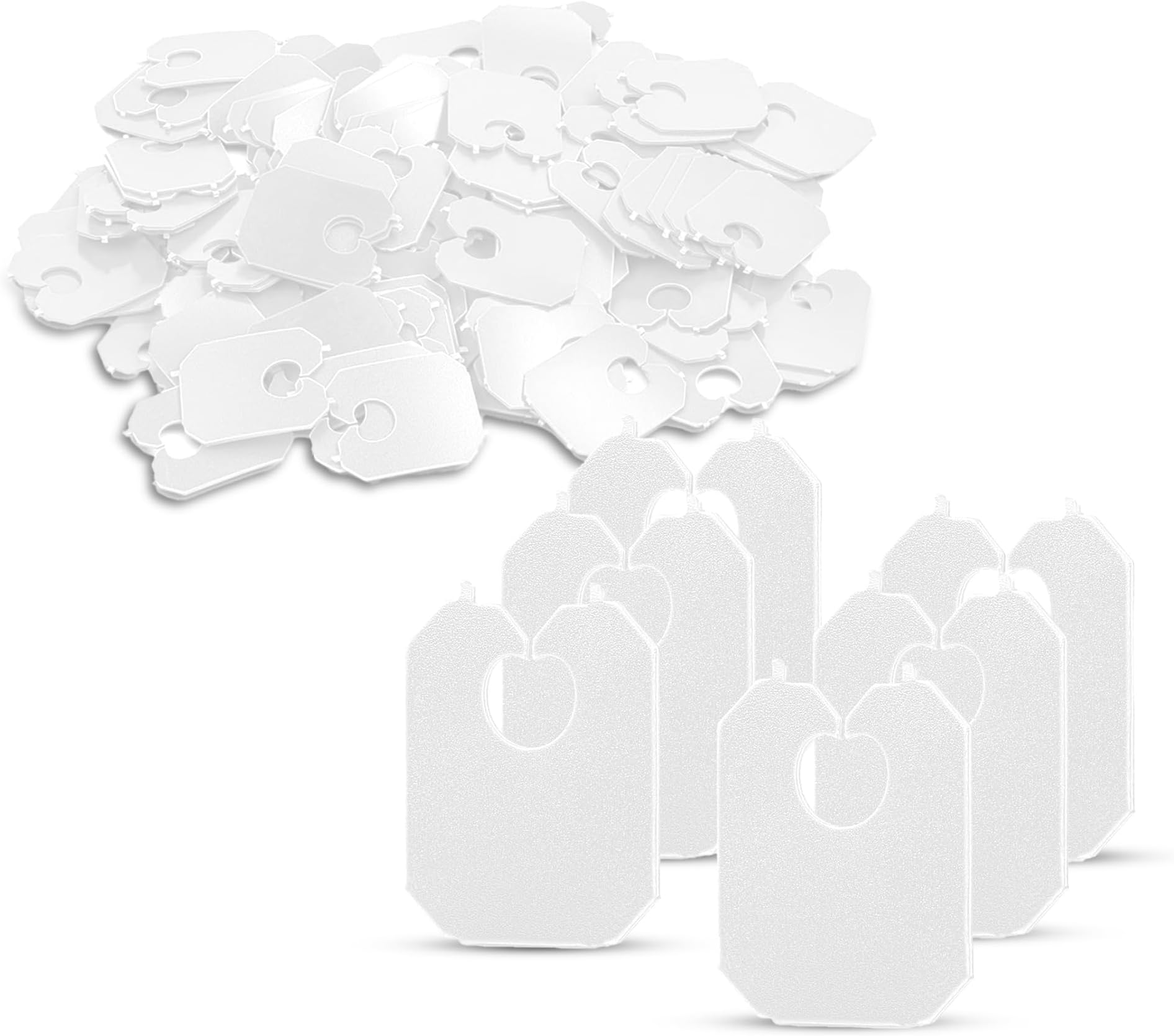 MT Products White Plastic Bread Clips 7/8" x 1 1/8" - Disposable Bread Ties - Pack of 500