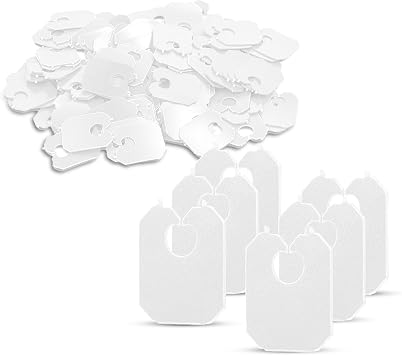 MT Products White Plastic Bread Clips 7/8" x 1 1/8" - Disposable Bread Ties - Pack of 100