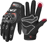 KEMIMOTO Men's Touchscreen Motorcycle Gloves - Abrasion-Resistant Breathable Cycling Gloves for Motocross ATV Dirt Bike