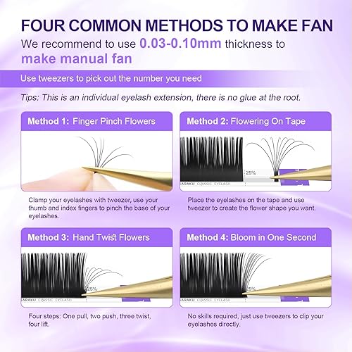 Miniatura 7 de NAGARAKU 5 bandejas de extensiones de pestañas, pestañas individuales de 0.003 in, rizo D de 111213140.591 in en 1 paquete de 1 paquete de visón