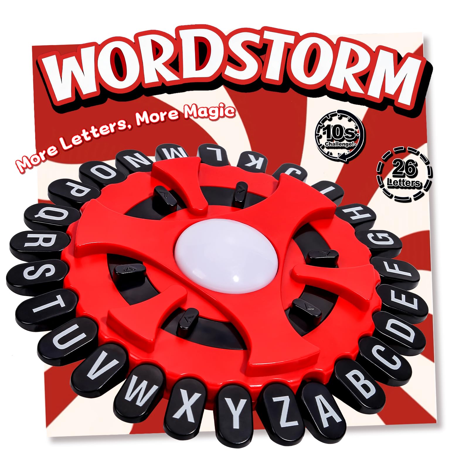 Photo 1 of **2 KEYS BROKEN**Aodomis WORDSTORM 26-Letter Fast-Paced Family Word Game | 144 Challenge Categories | Party Game for Adults, Teens & Kids