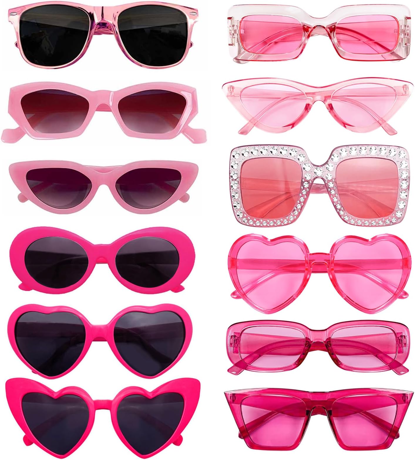 12 Mixed Style Sunglasses Classic Retro Party Favors Eyewear Costume Accessories Bulk Glasses for Unisex Adult