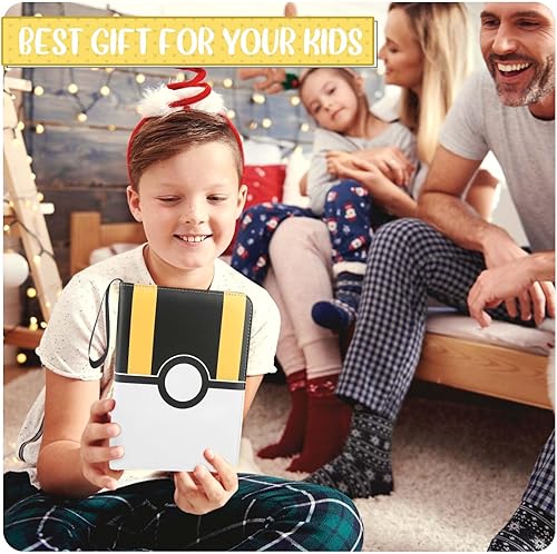 Miniatura 7 de Carpeta de tarjetas de 4 bolsillos, soporte para tarjetas intercambiables para 400 tarjetas con 50 fundas extraíbles, tarjeta de colección portátil,