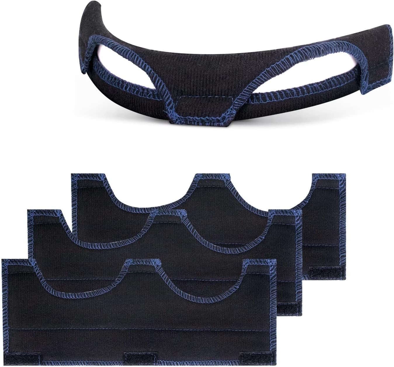 Paquete de 4 bandas de sudor lavables para casco, cinturón antitranspirante para soldadura, forro para cinturón, accesorios para cascos de algodón (negro)