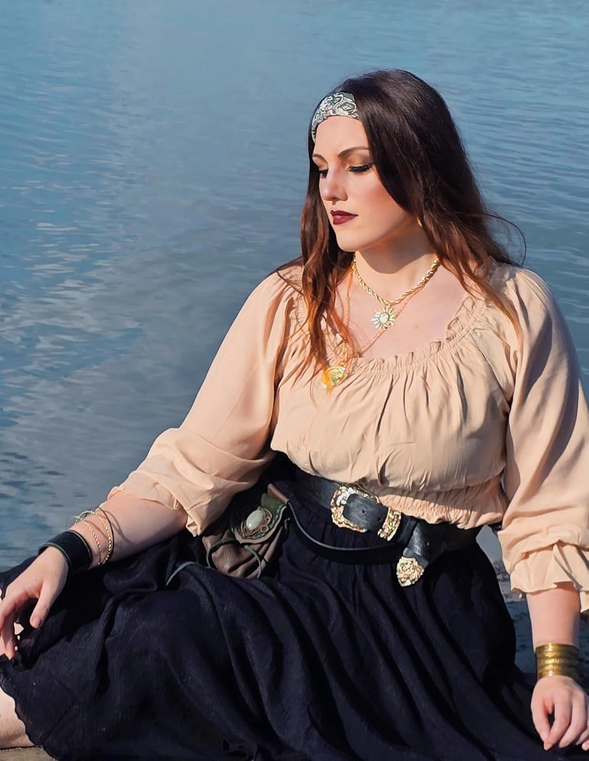 Scarlet Darkness Western Belts for Woman Renaissance Cowgirl Leather Belt with Removable Buckle - Image 7