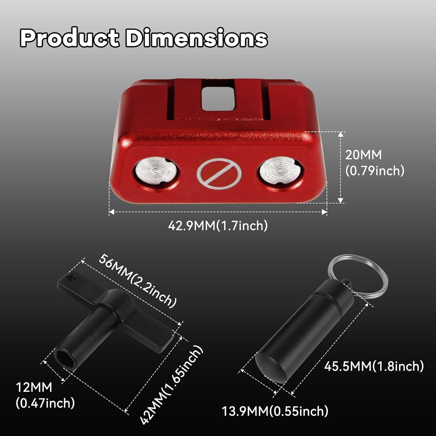 Muge Racing OBD2 Port Anti-Theft Lockout Tool, Aluminum Anti-Theft Device with Key for Cars, SUVs & Trucks, OBD2 Lock Anti-Theft (Red)