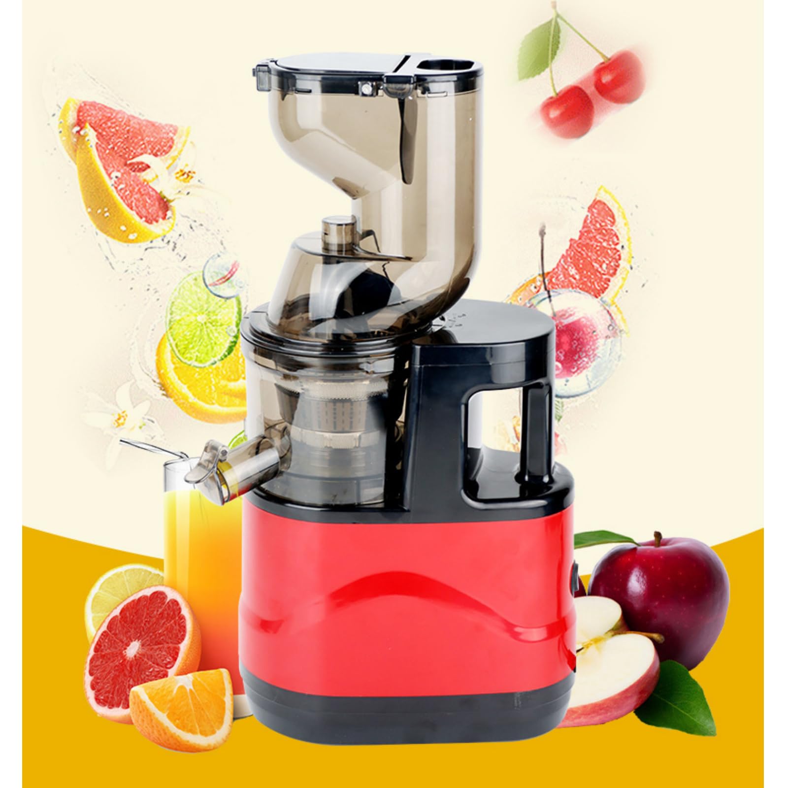 JuiCiento Macht Gesundes Leben Einfach，Entsafter mit Fruchtfleischabscheidung, Haushalts-Obst und Gemüsesaftpresse, lebensmittelechtes Filtergitter für reineren Saft