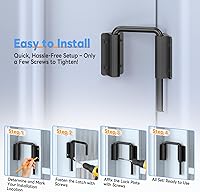 Vista 5 de Nueva Cerradura de Bucle para Puerta Corrediza de Patio - Pestillo de Bucle en Forma de U de 2-3/8 Pulgadas, Cerradura de Seguridad para Hogar