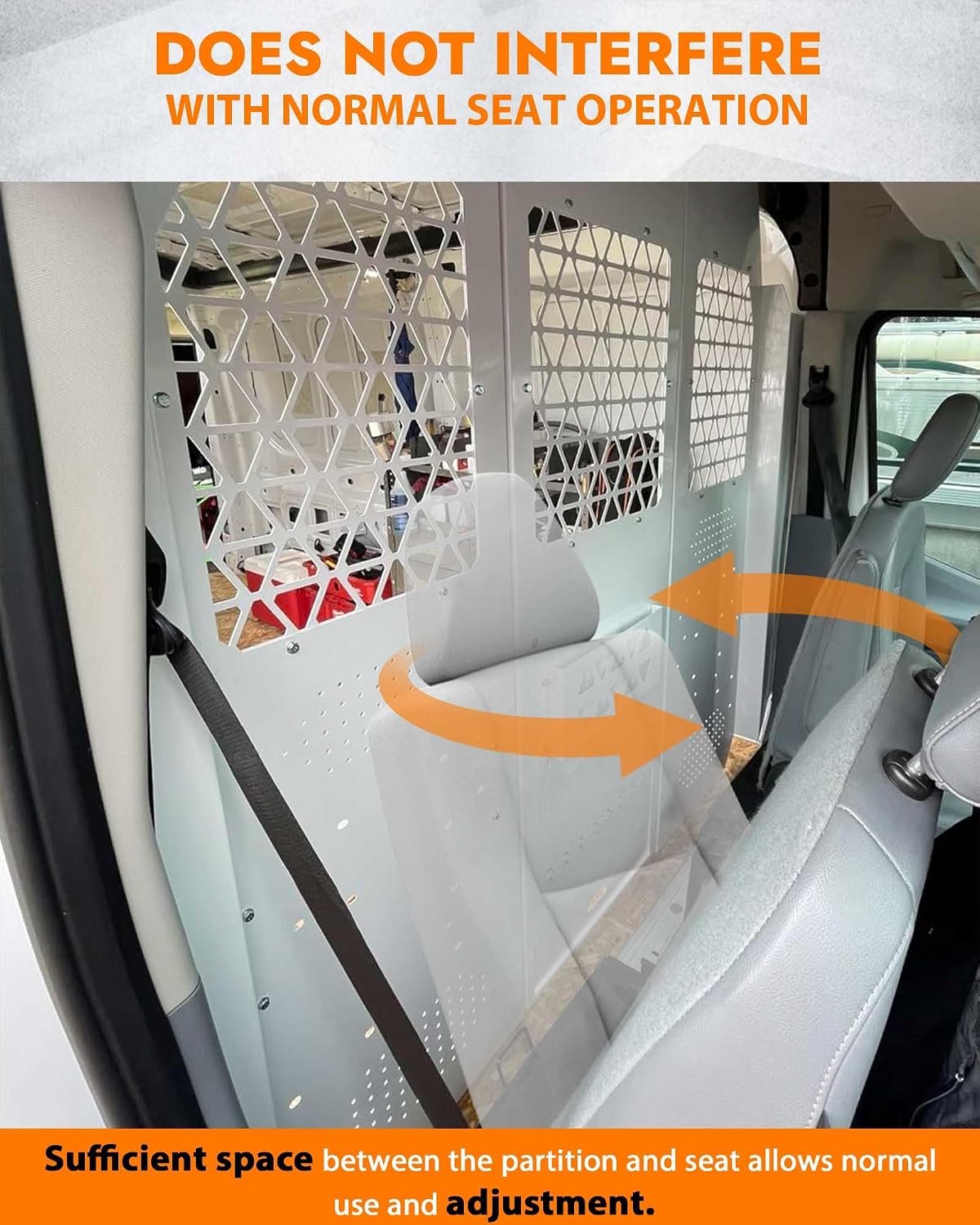 MELIPRON Cargo Van Safety Partition Bulkhead Fit for Chevy Express/GMC Savana with Door Handle, Acrylic Custom Window Board