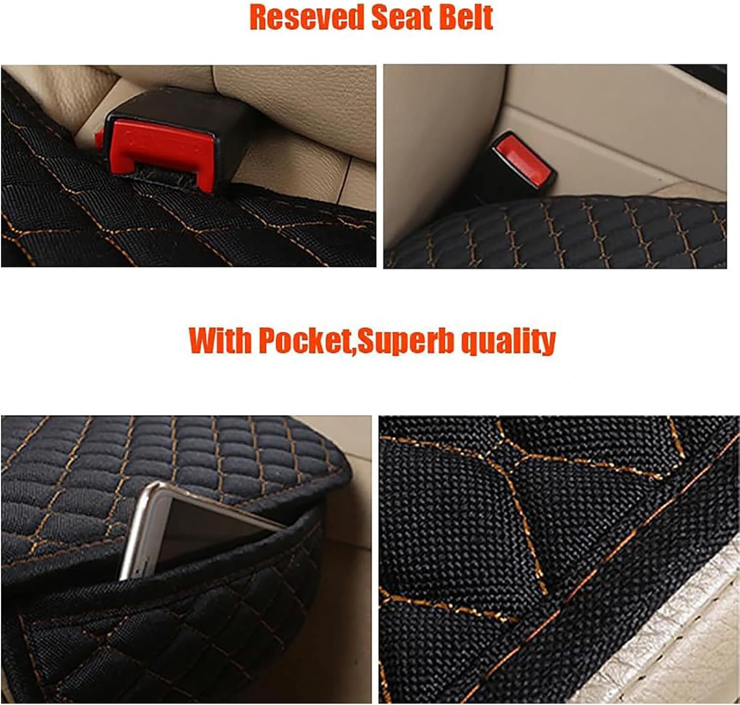 Cuscino per Sedile Auto per Citroen C4 Grand Picasso 2013-2018, Anteriore/Posteriore con Fodera per Seggiolino Auto Antiscivolo in Lino Tascabile Interno Accessori,B/Coffee-Fixed headrest