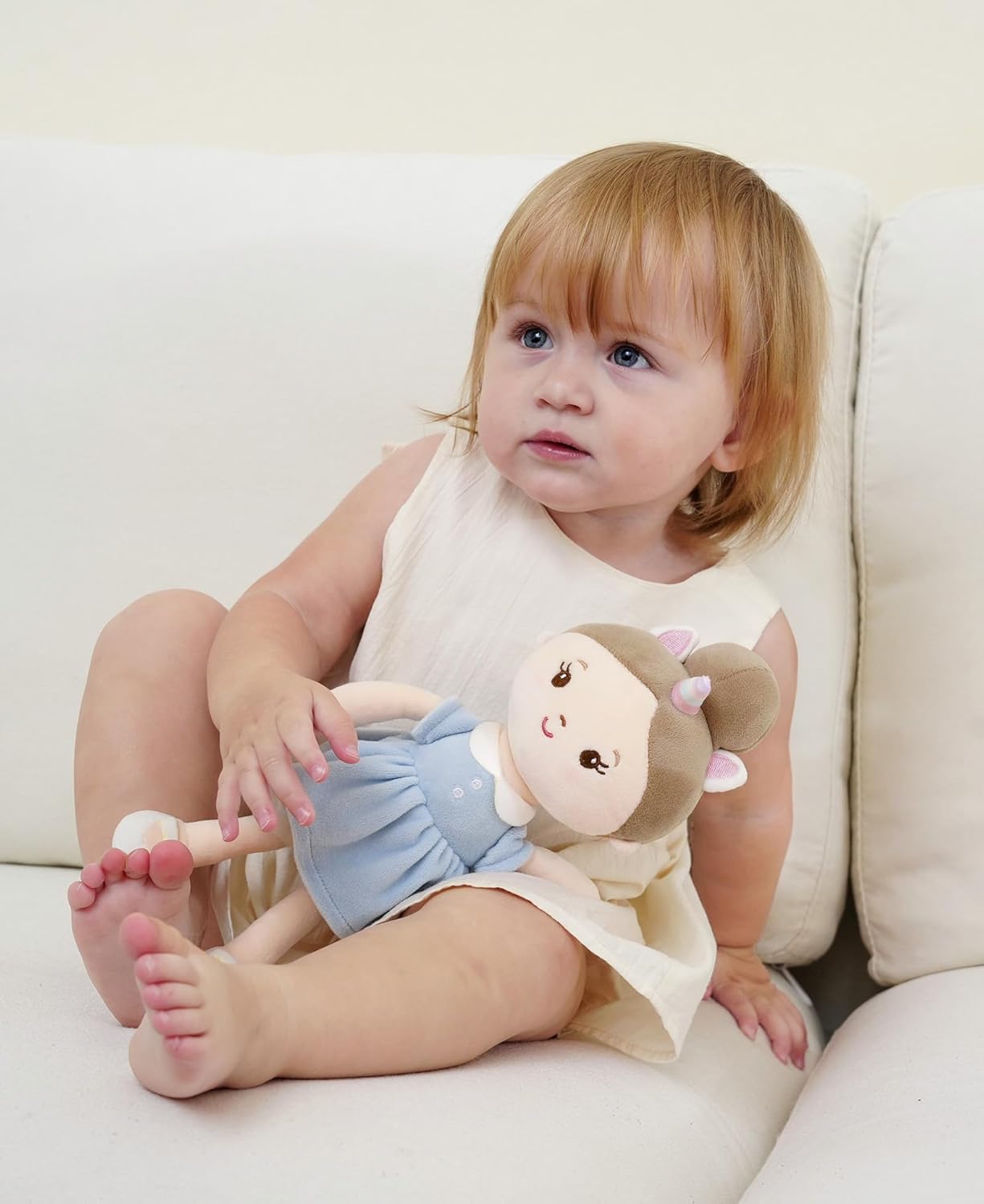 GAGAKU Soft Plush Baby Doll for Girls (12") - My First Baby Doll Gift for Girls, Toddlers & Infants, Machine Washable Rag Doll Toy - Sweet Dream Girl - Image 7