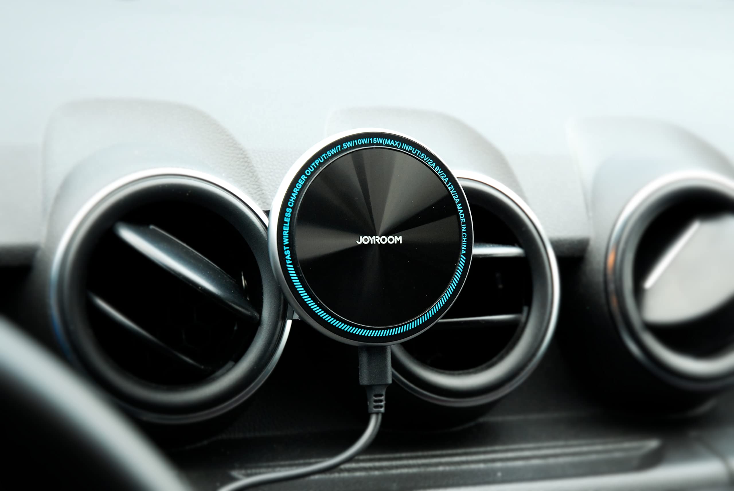 Supporto magnetico per auto da 15 W, compatibile con ventilazioni rotonde Dacia Duster 2 I 360° Wireless Quick Charge I supporto per cellulare auto ricarica wireless