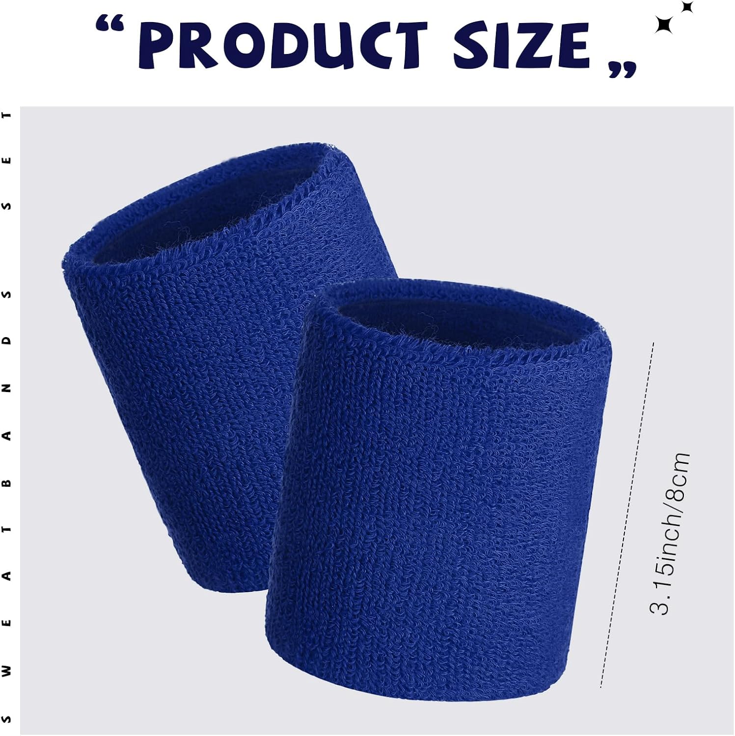 WILLBOND 8 Pack Wrist Sweatbands Sports Wristbands Tennis Sweatbands Neon 80s Thick Cotton Gymnastics Sweat Band International Sports Athletic Wristband for Men Women Party Supplies - Image 2