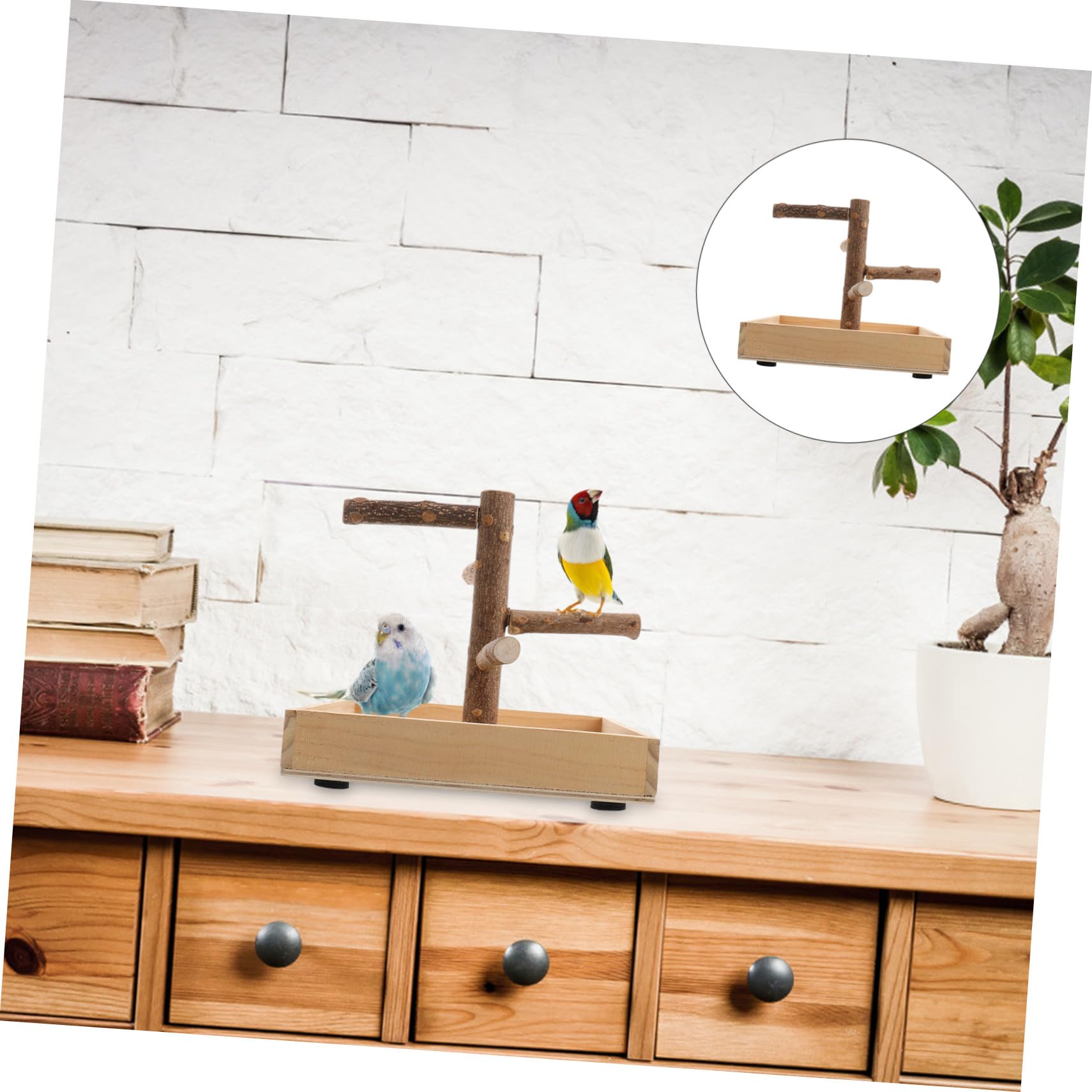 ARTIBETTER de Juego para Pájaros de Madera Portátil Ramas de Actividad, Percha para Loros Pequeño, Soporte para Perchas de Pájaros Adecuado para Entrenamiento y Ejercicio de Aves