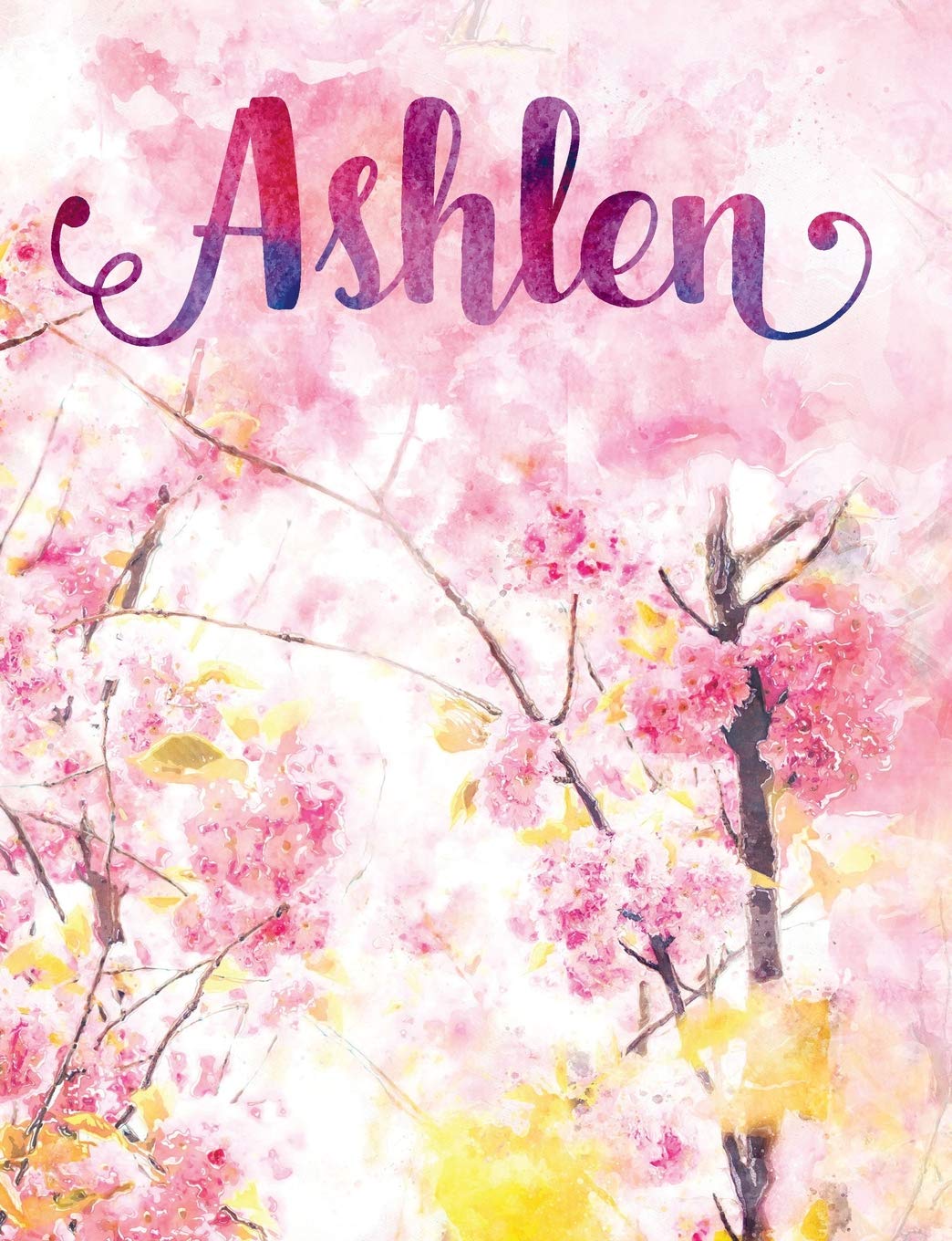 Ashlen: Personalized Journal - A Pink Cherry Blossom Diary
