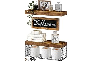 QEEIG Farmhouse Décor Bathroom Decor Shelves Over Toilet