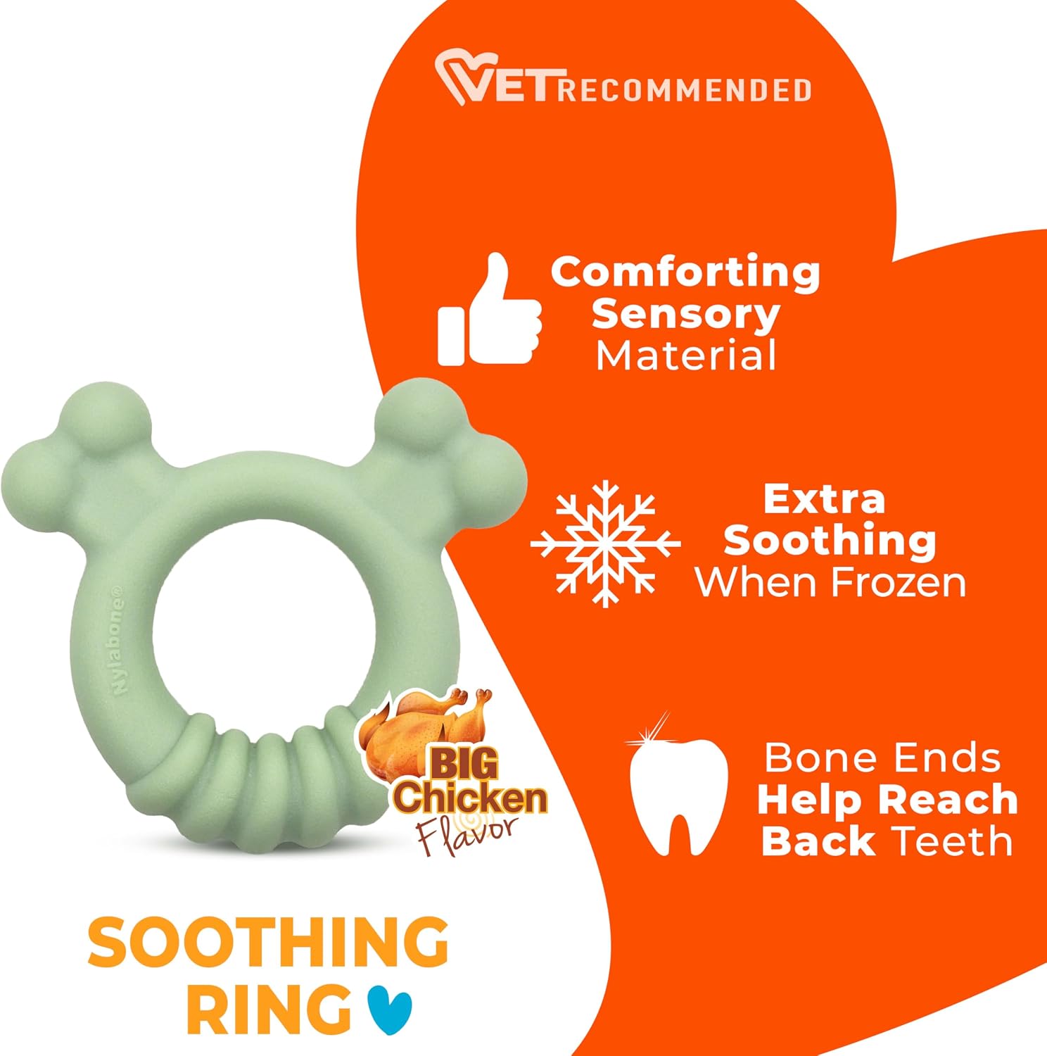 Nylabone Puppy Chew Sensory Material Soothing Ring Dog Chew Toy, Small image 3