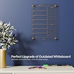 Clear Glass Weekly Dry Erase Calendar & Menu Non-Magnetic Whiteboard for Wall, Meal Plan & Grocery List White Board for Kitchen, 15x11, 7 Days Home Planner, 4 Wet Erase Markers Included, Yeoux