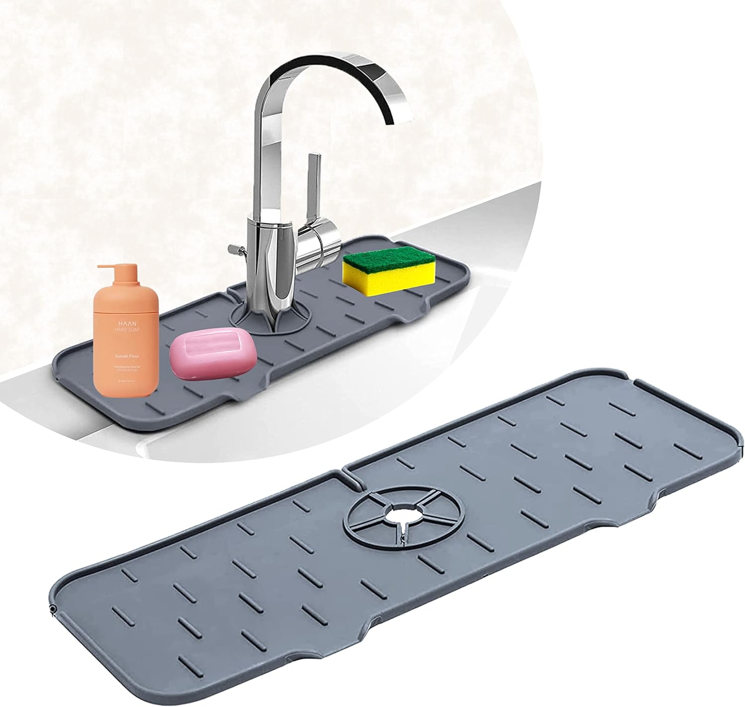 Mirri Kitchen Sink Splash Guard Behind Faucet Silicone Faucet Handle