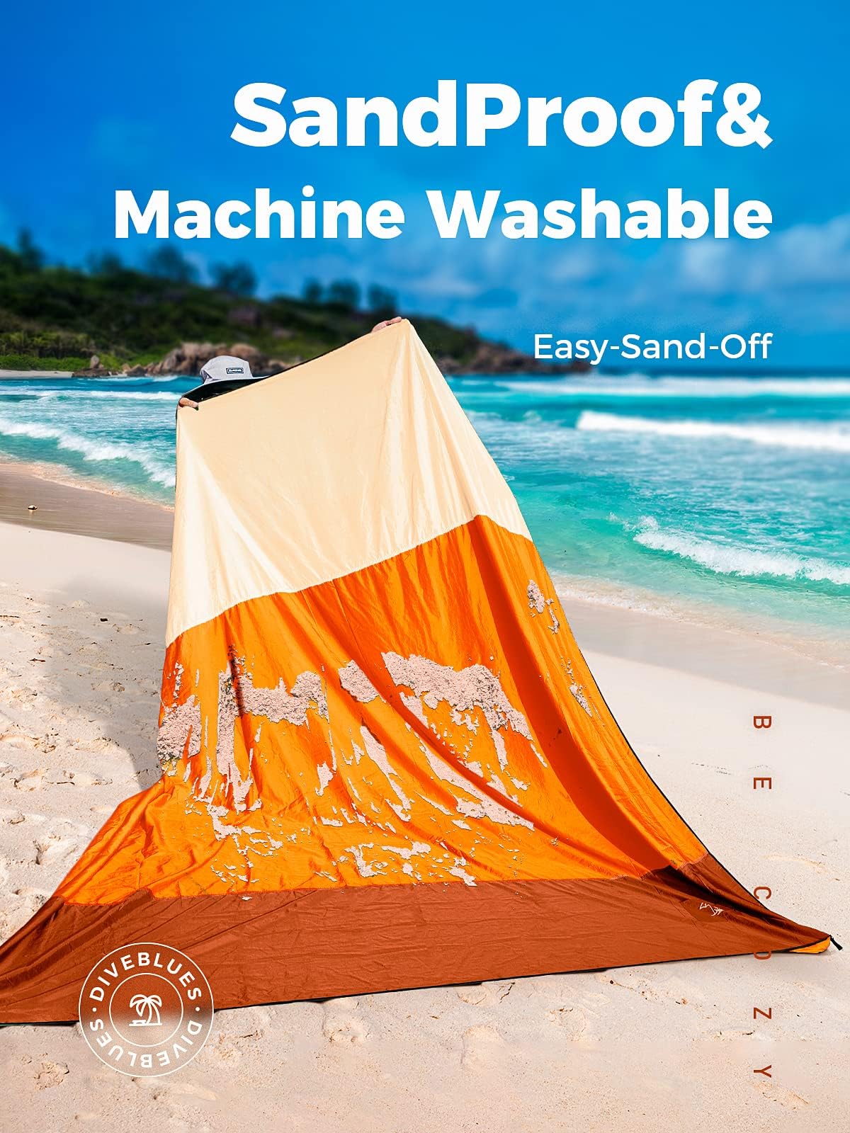 OCOOPA Coperta da Spiaggia Impermeabile 300 x 280 cm, Coperta Picnic Portatile, Telo Anti Sabbia Tappetino da Mare Grande Adatta per Spiaggia, Giardino, Campeggio, Viaggi