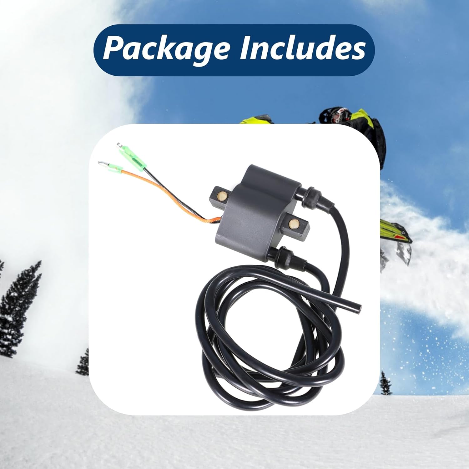 Snowmobile Double Line Ignition Coil 3005-381 Replacement for Arctic Powder Special Bearcat Mountain Pantera