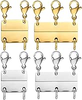 Vista 7 de Cierre magnético para collar en capas, separador de oro y plata de 18 quilates para collares apilables