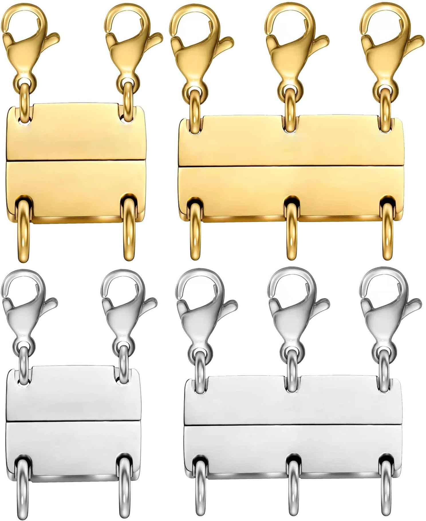 Layering Necklace Clasp 18 K Gold and Silver Separator for Stackable Necklaces