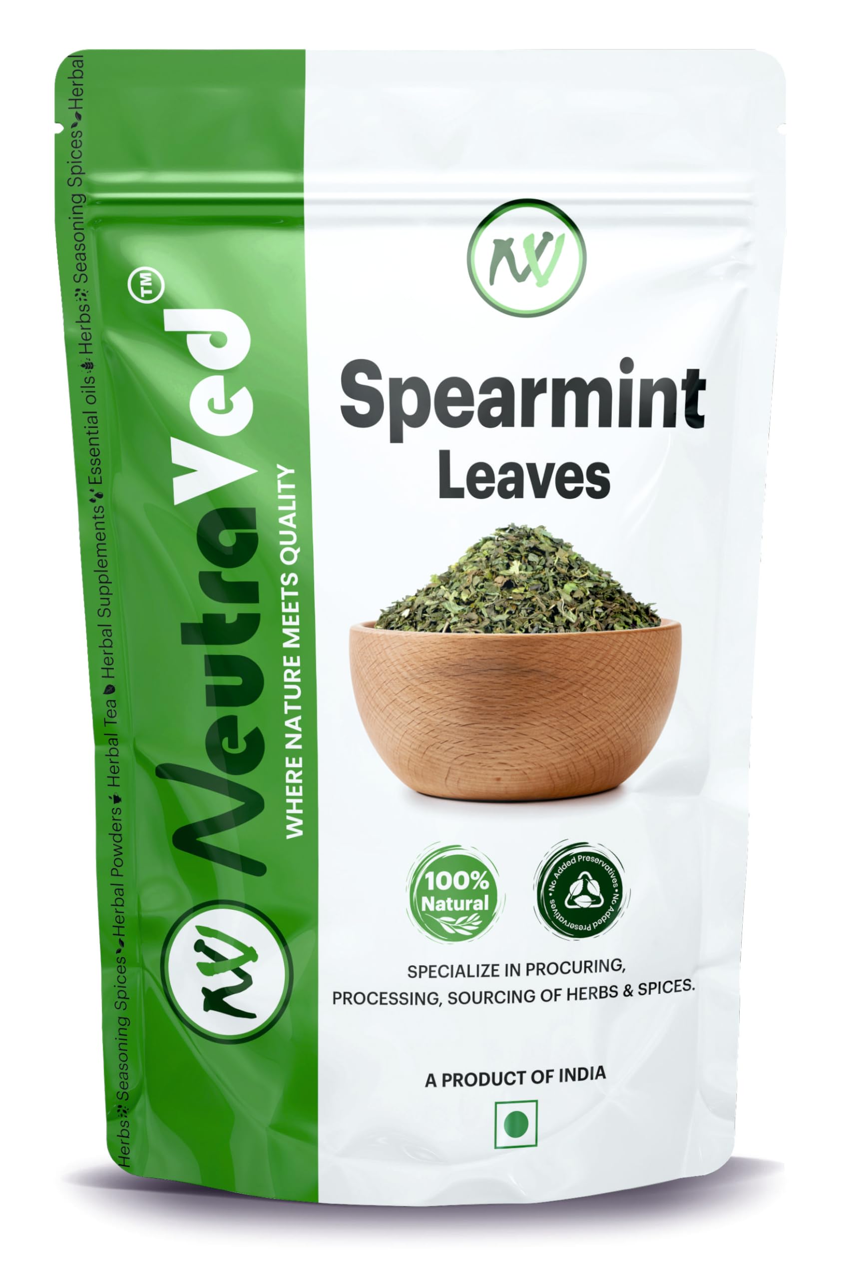 Spearmint Leaf Tea - 70g | Spearmint Loose Leaf Tea | May Helps Reduce Stress & Improve Memory | Reusable Stand-Up Pouch Food Grade Material