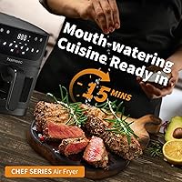 Vista 6 de Freidora de aire 8 en 1 con capacidad de 6.3 cuartos de galón y ventanas de fácil visión, máximo 400 °F, 95% menos de aceite, más de 100 recetas