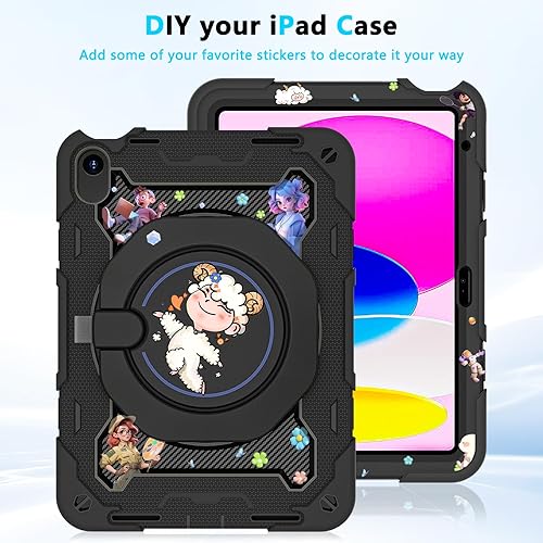 Miniatura 7 de Funda ROISKIN para iPad (A16) 11 Generación 11 Pulgadas 2025, Funda para iPad de 11 Generación 10.9" para Niños con Protector de Pantalla, Pata de