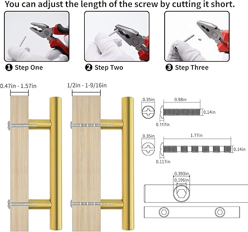 Miniatura 3 de Goldmic Paquete de 30 tiradores de cajones dorados para gabinetes de cocina latón cepillado de acero inoxidable para manijas de gabinete de cocina