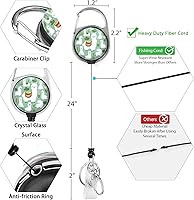 Vista 41 de Giancomics Black ID Badge Holder with Lanyard, Lanyards for ID Badges with Badge Reel Retractable Heavy Duty, Lanyard with ID Holder Keychain Clip