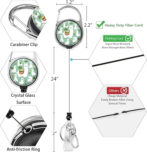 Miniatura 41 de Giancomics Black ID Badge Holder with Lanyard, Lanyards for ID Badges with Badge Reel Retractable Heavy Duty, Lanyard with ID Holder Keychain Clip