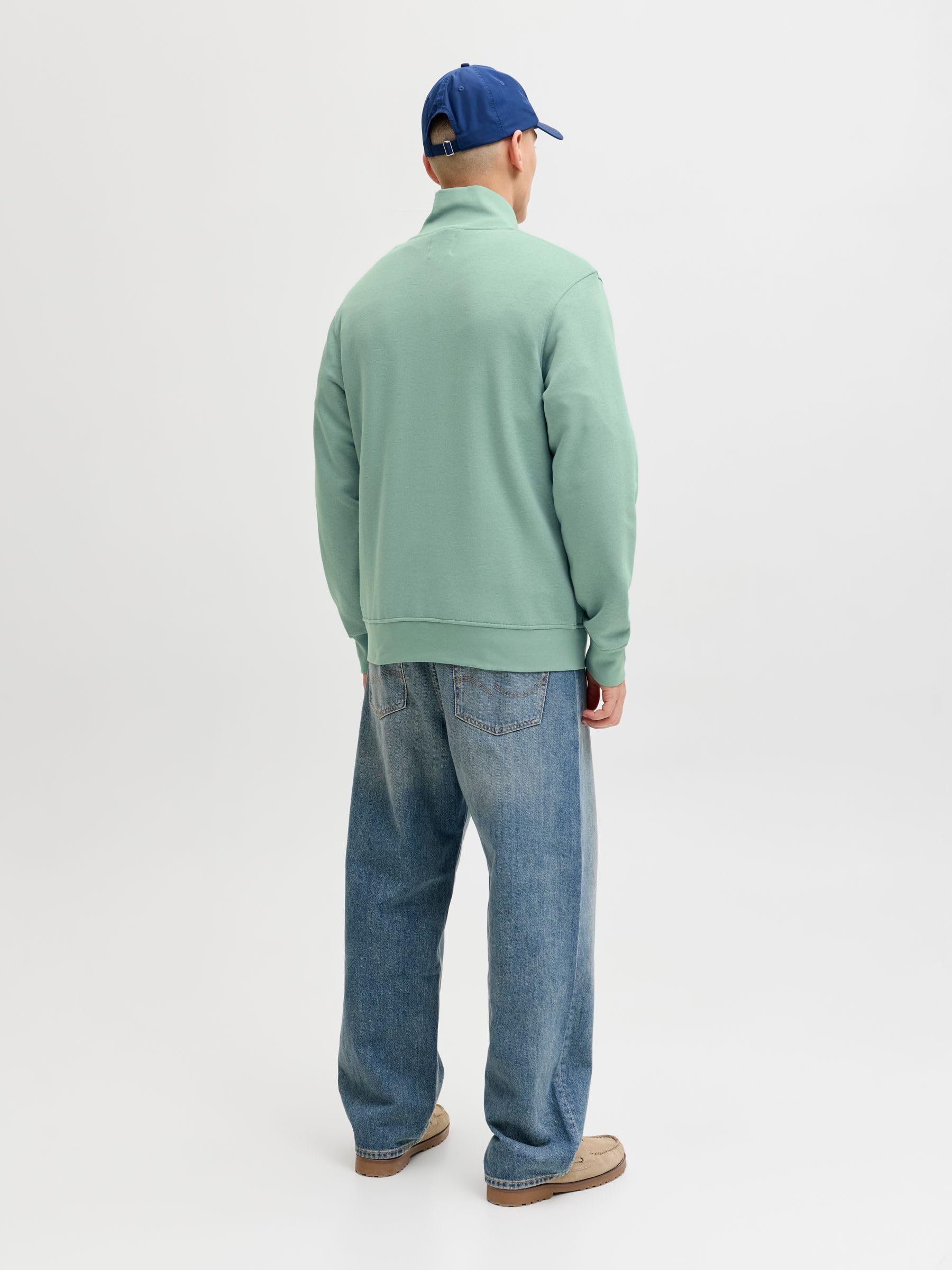 JACK & JONES JJESOHO Sweat Quarter Zip HN Noos Hombre Sudadera Verde