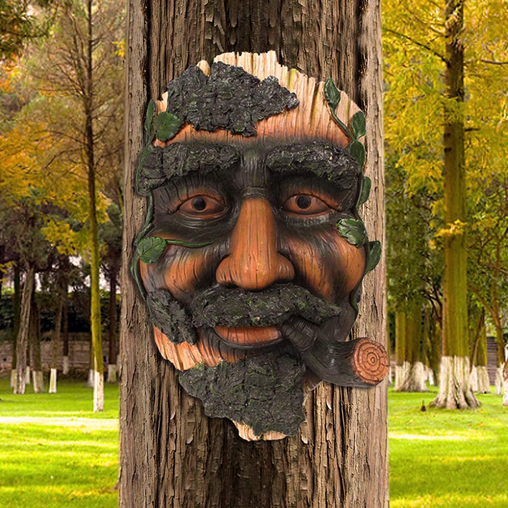 Visages D'arbre Décoratifs Pour Extérieur - En ABS, Dimensions 5x5x5 Cm - Pour Décorer Arbres, Terrasses, Allées, Pelouses
