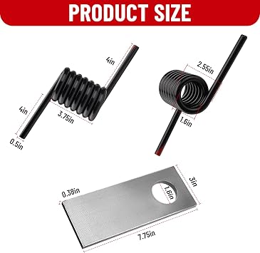 Trailer Ramp Spring & Gate Holder Kit RS16933LH RS16933RH Coil Springs + 4 Weld-On Steel Hinges for 1.5 Shaft