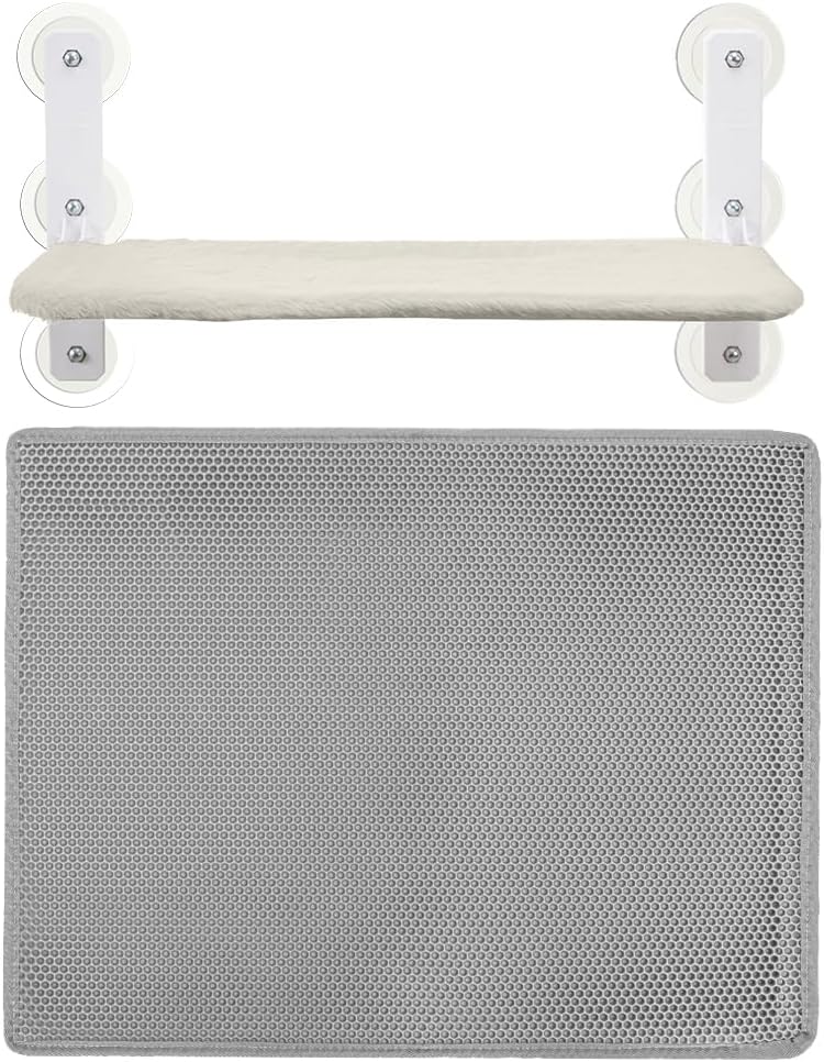 GORILLA GRIP Cat Window Perch - Sturdy Cat Hammock With 6 Suction Cups Holds 30lbs