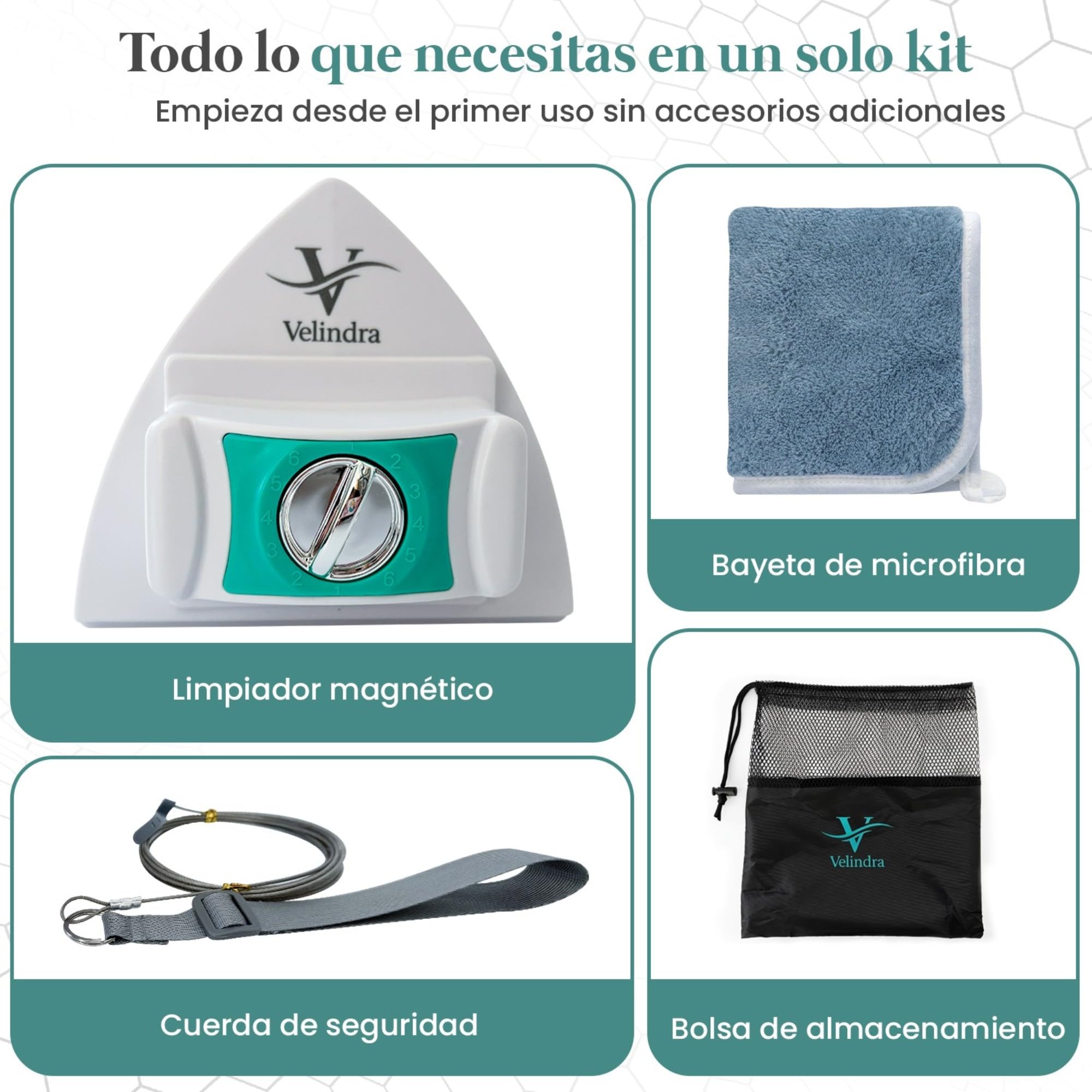 Limpiacristales Magnético Doble Cara 5-25 mm, Limpiador de Ventanas Magnético Ajustable 6 Niveles, Limpia Cristales con Imán, Incluye Recambios y Bayeta, Limpieza Interior y Exterior Segura