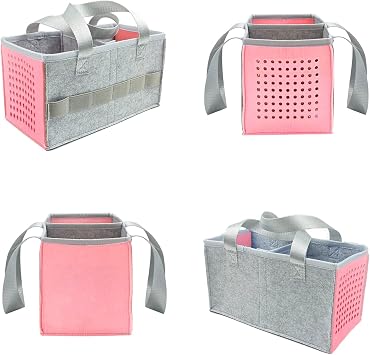 Tonies Carry Case, Carrying Case for Toniebox Starter Set and Accessories Tonies Case Travel Storage Felt Bag with Handle for Toniebox and Tonies Figurine (Light Pink)
