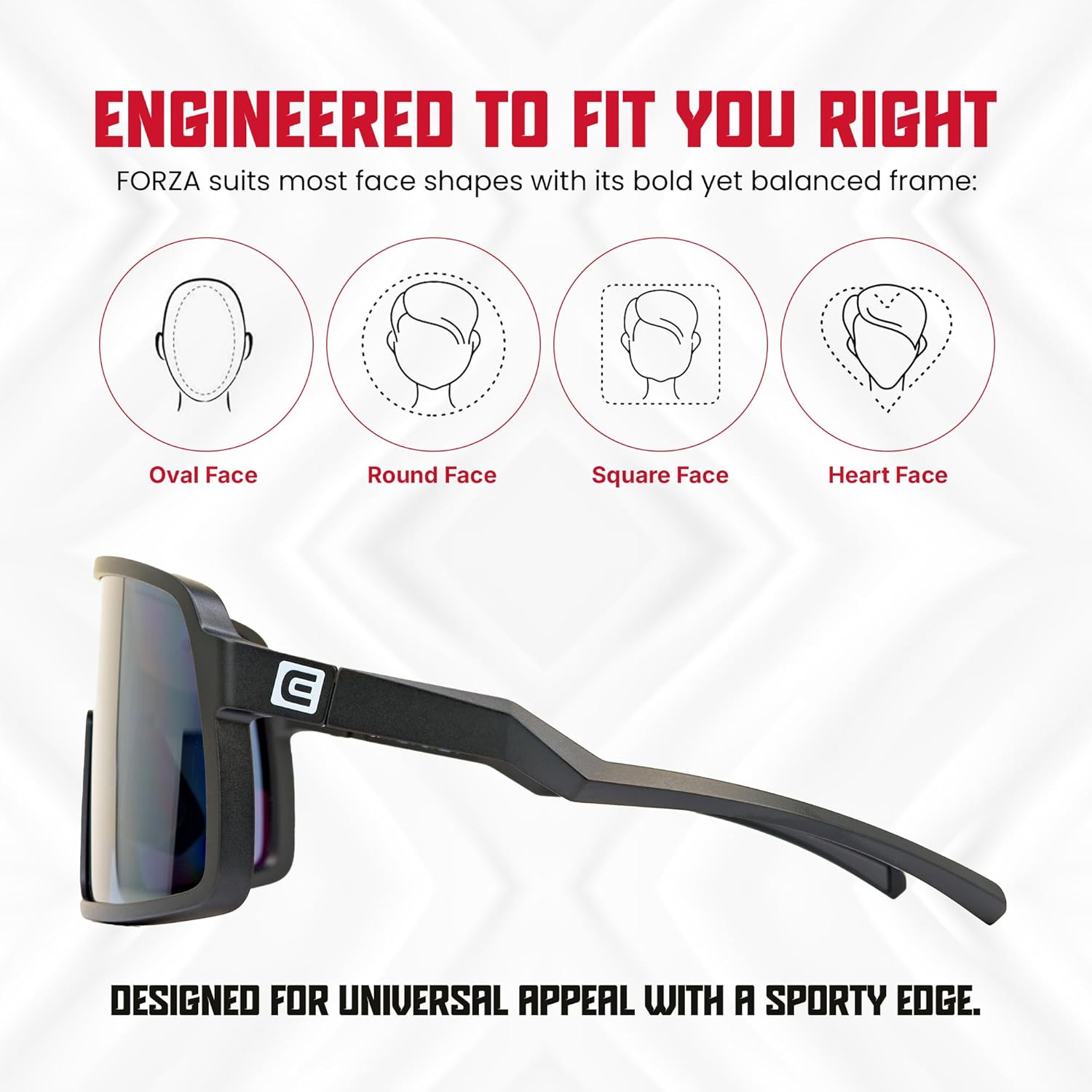 Rockwell FORZA- Anti-Reflective Mirrored Finished Oleophobic Coated, Scratch-Resistant, Lightweight, Durable